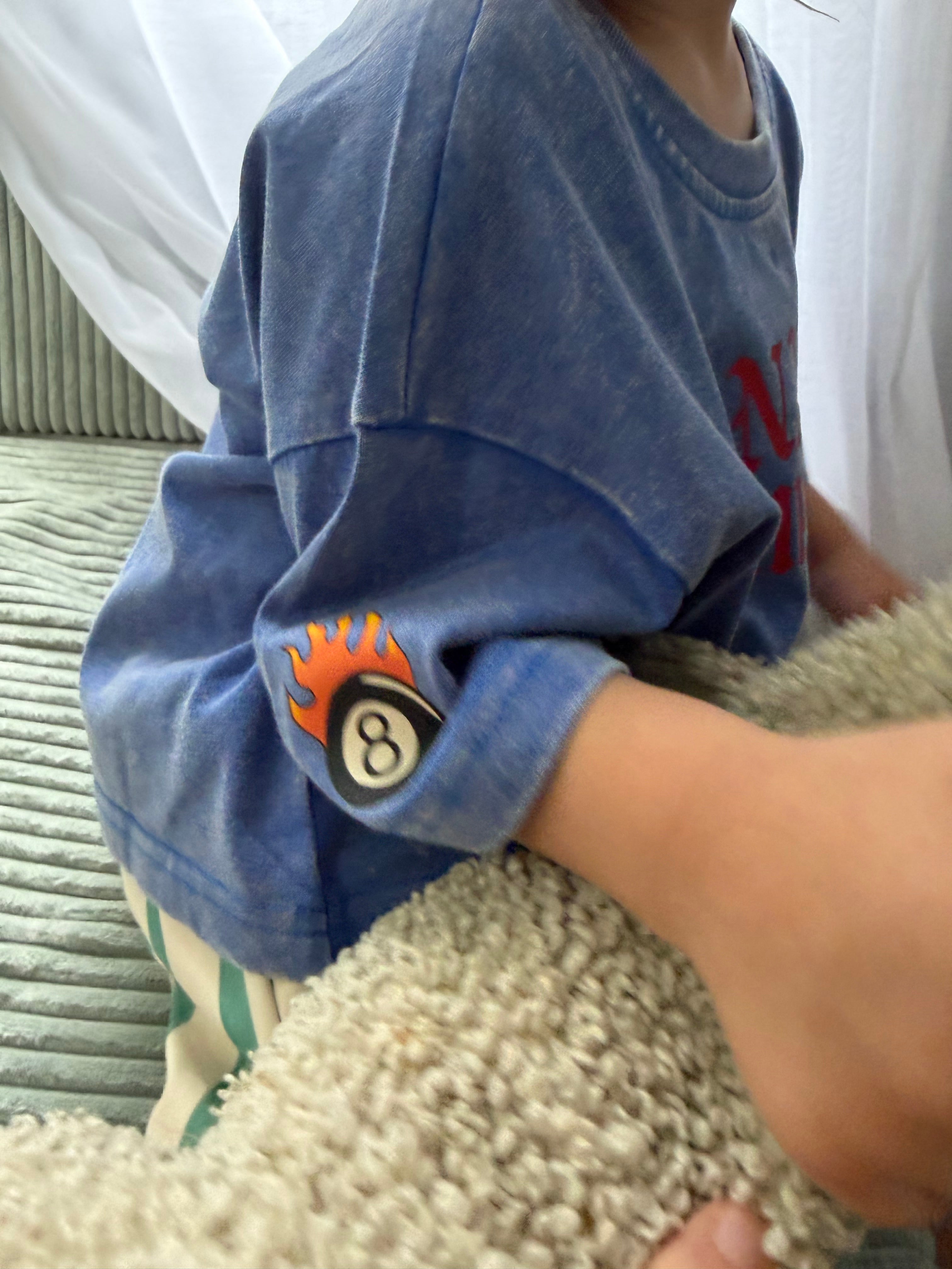Mr Boaz- Nap Skipper (acid wash blue) - Oversized Toddler Tee