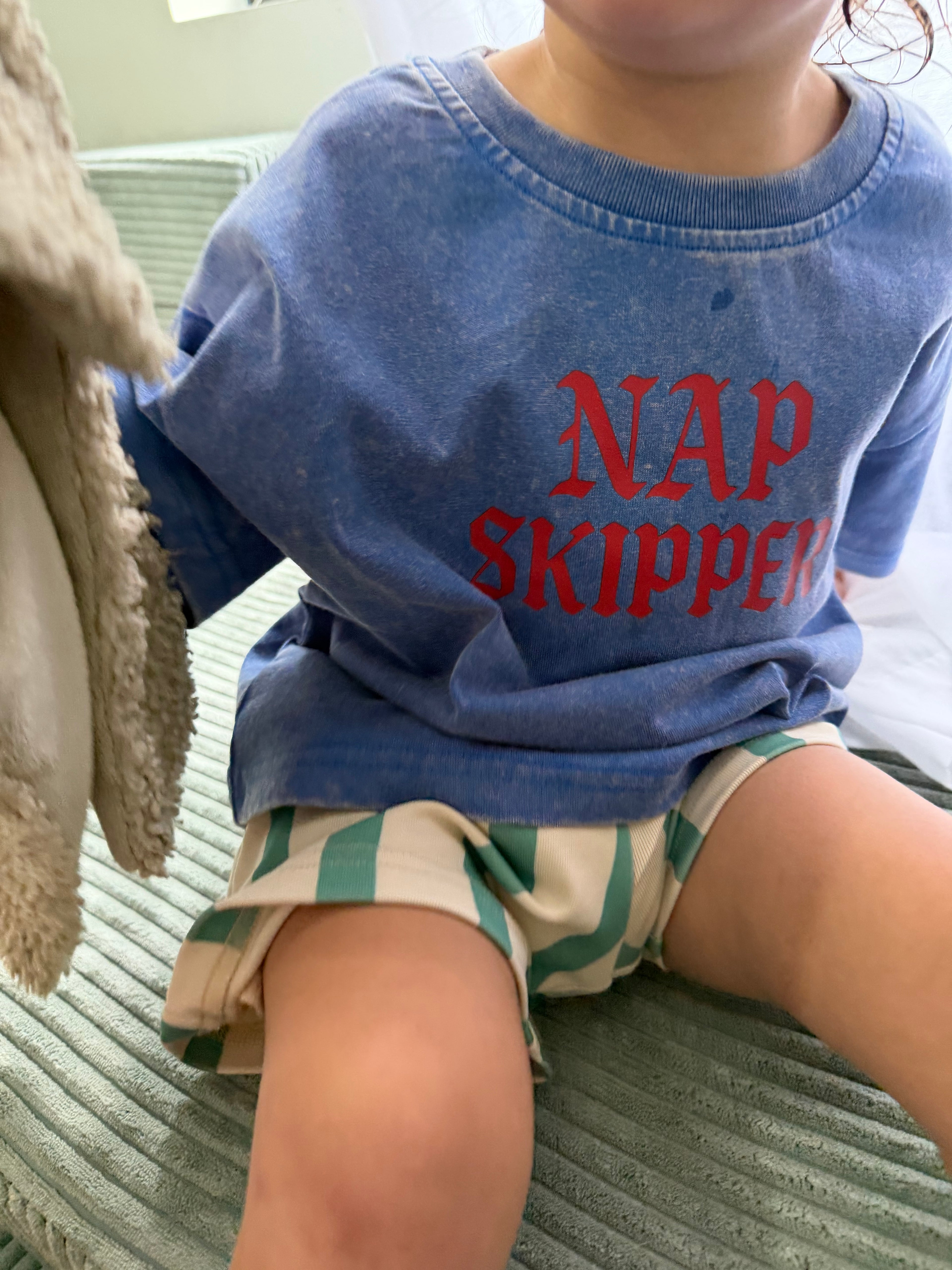 Mr Boaz- Nap Skipper (acid wash blue) - Oversized Toddler Tee