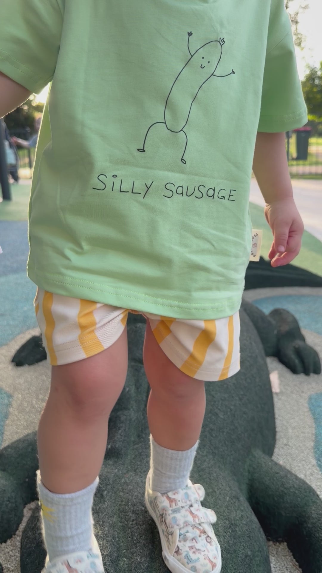 Poss and Soss - Silly Sausage Tee - Matcha